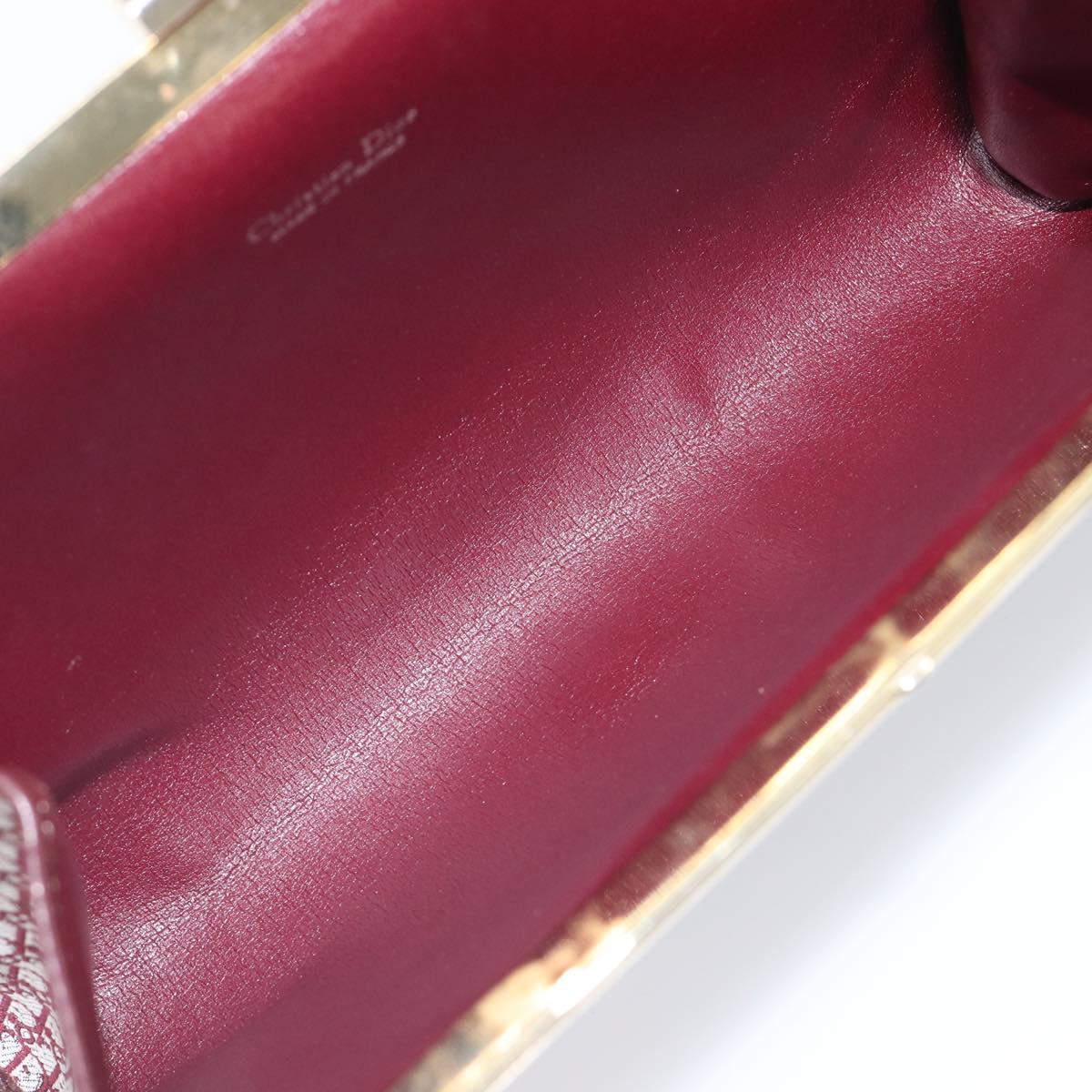Christian Dior Trotter Canvas Clutch Bag Red Gold Auth 208792A