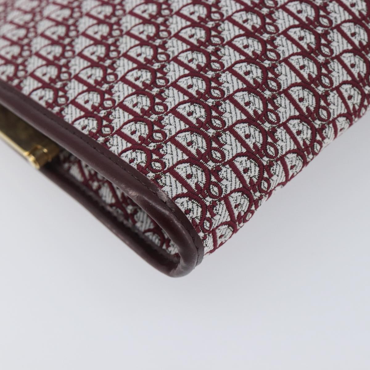 Christian Dior Trotter Canvas Clutch Bag Red Gold Auth 208792A