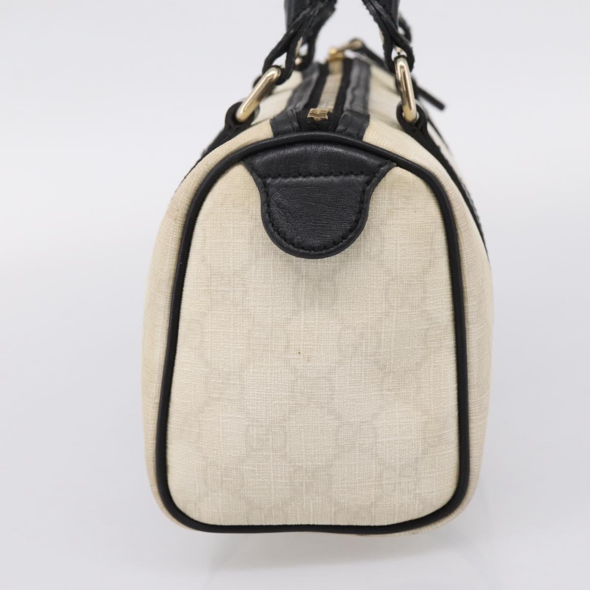 GUCCI GG Supreme Hand Bag PVC White Gold 193604 Auth 208793