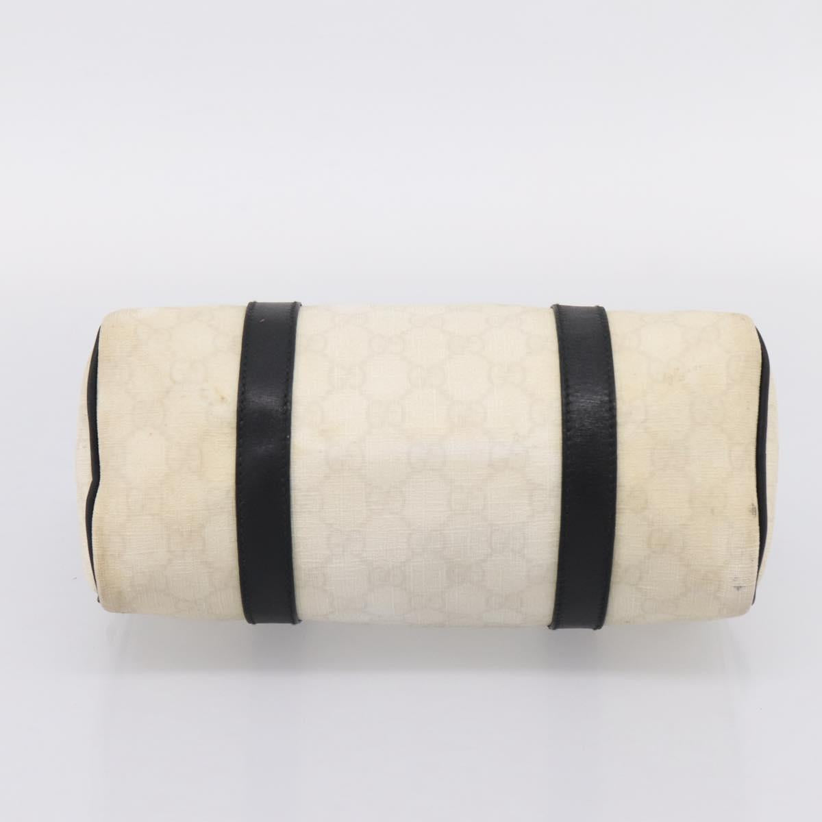 GUCCI GG Supreme Hand Bag PVC White Gold 193604 Auth 208793