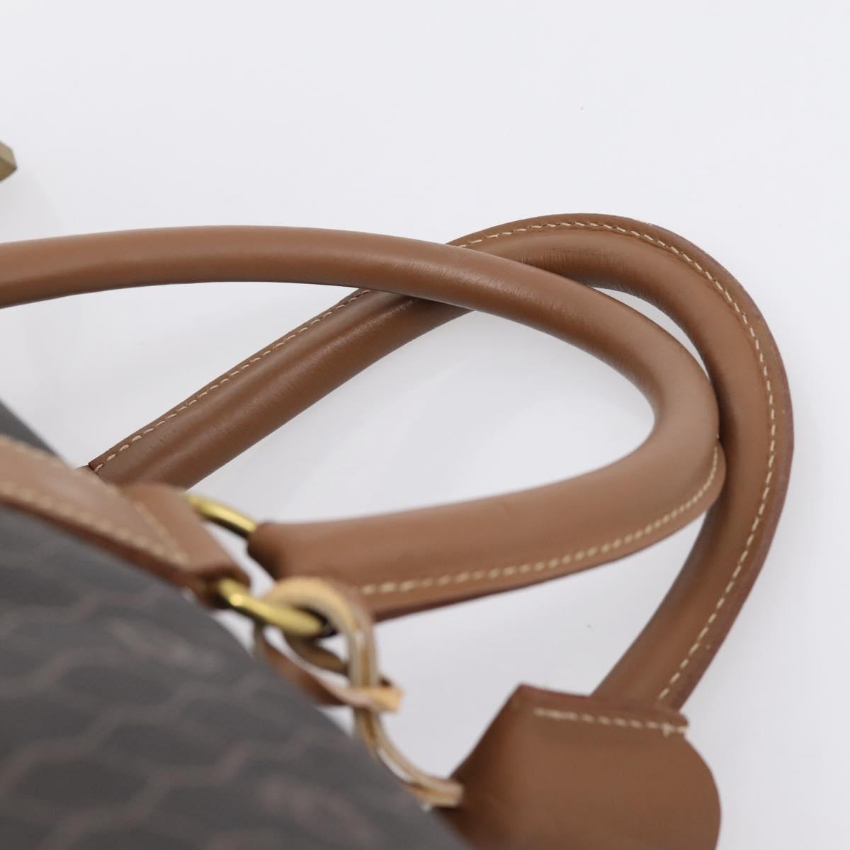 Christian Dior Honeycomb Canvas Boston Bag PVC Black Gold Auth 208806