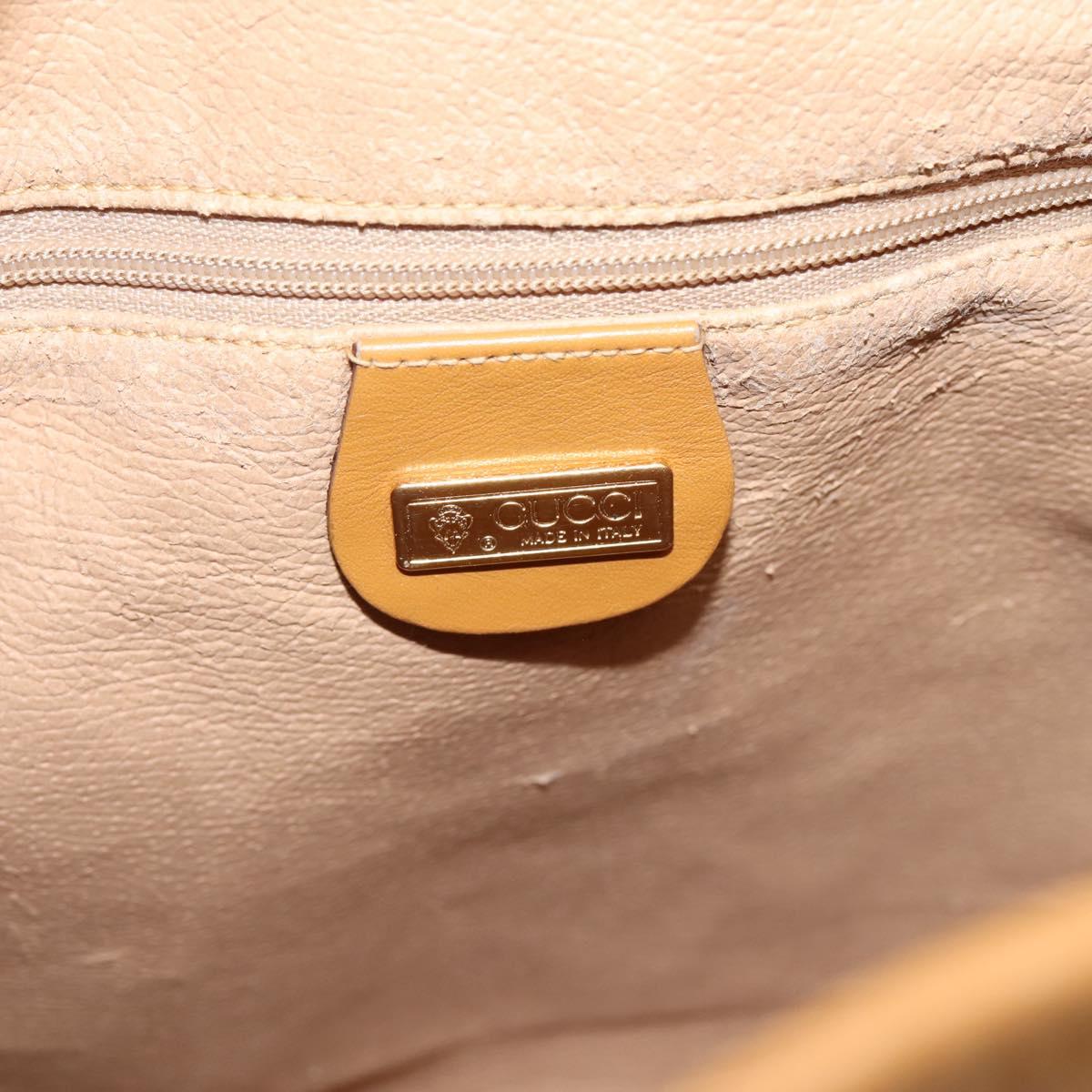 GUCCI Micro GG Supreme Shoulder Bag PVC White Gold Auth 208815