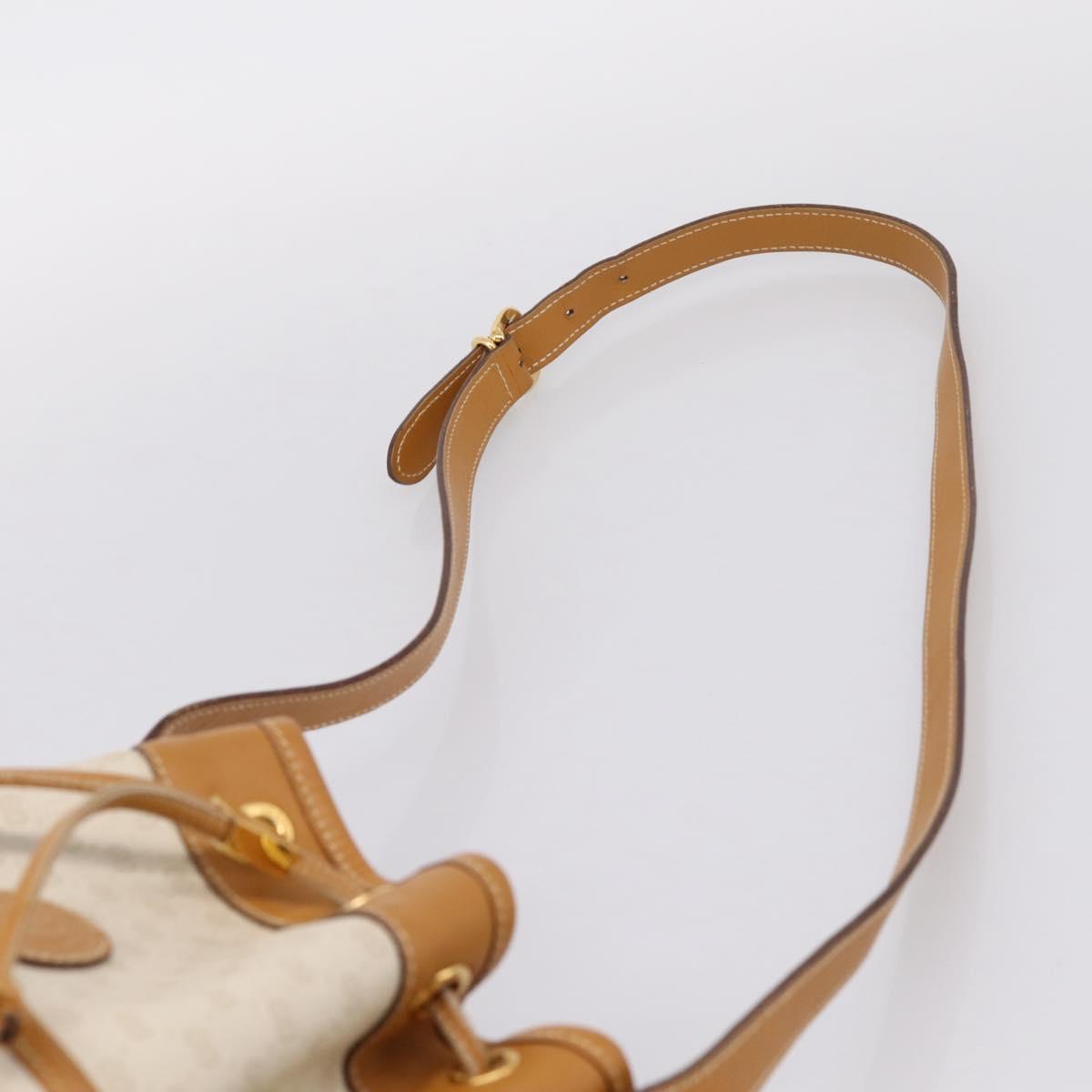 GUCCI Micro GG Supreme Shoulder Bag PVC White Gold Auth 208815