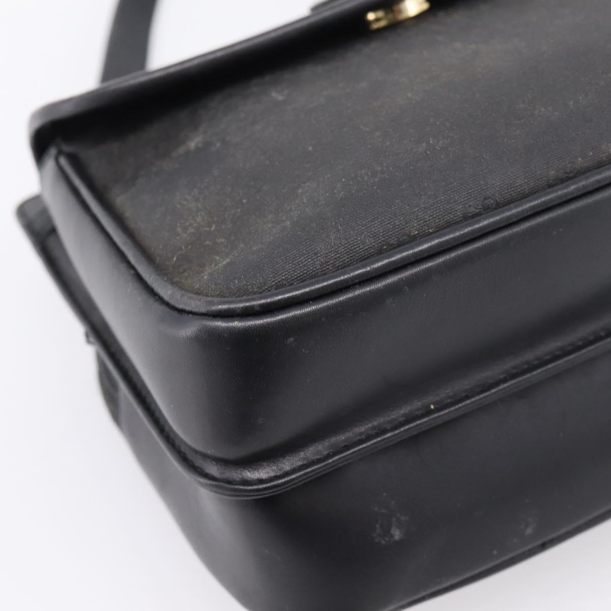GUCCI Micro GG Supreme Shoulder Bag PVC Black Gold 007 23 0114 Auth 208817