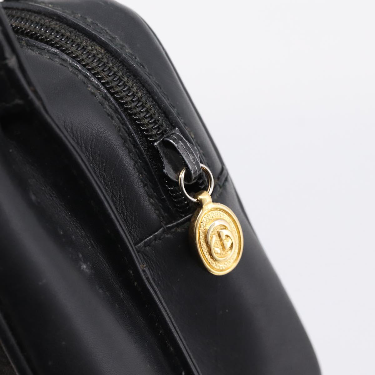 GUCCI Micro GG Supreme Shoulder Bag PVC Black Gold 007 23 0114 Auth 208817
