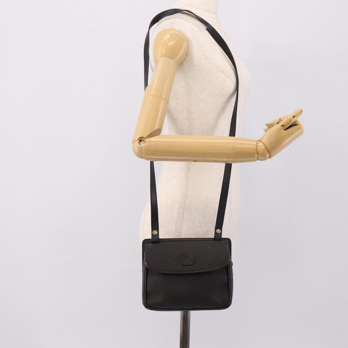 GUCCI Micro GG Supreme Shoulder Bag PVC Black Gold 007 23 0114 Auth 208817