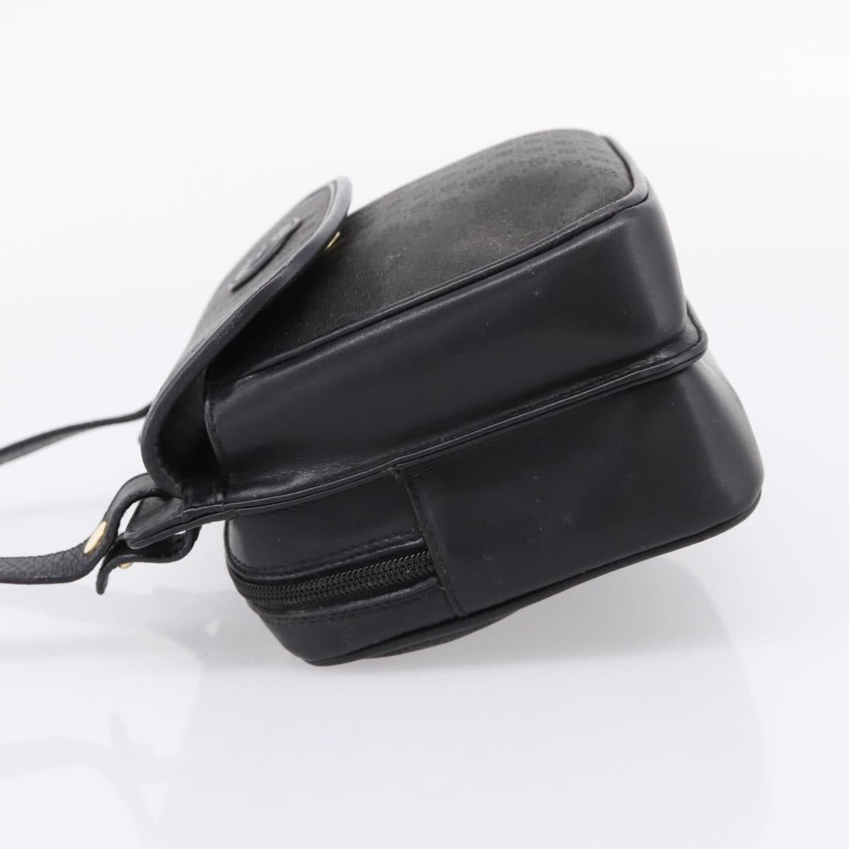 GUCCI Micro GG Supreme Shoulder Bag PVC Black Gold 007 23 0114 Auth 208817