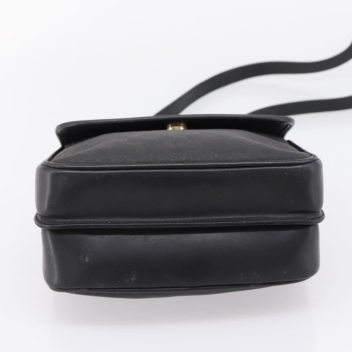 GUCCI Micro GG Supreme Shoulder Bag PVC Black Gold 007 23 0114 Auth 208817