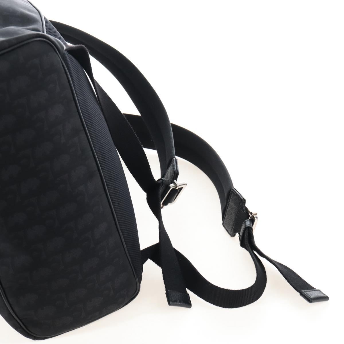 Christian Dior Trotter Motion Oblique Backpack Nylon Black Silver Auth 208828V