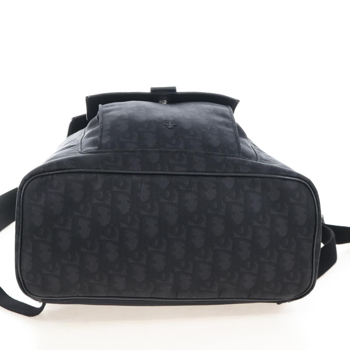 Christian Dior Trotter Motion Oblique Backpack Nylon Black Silver Auth 208828V