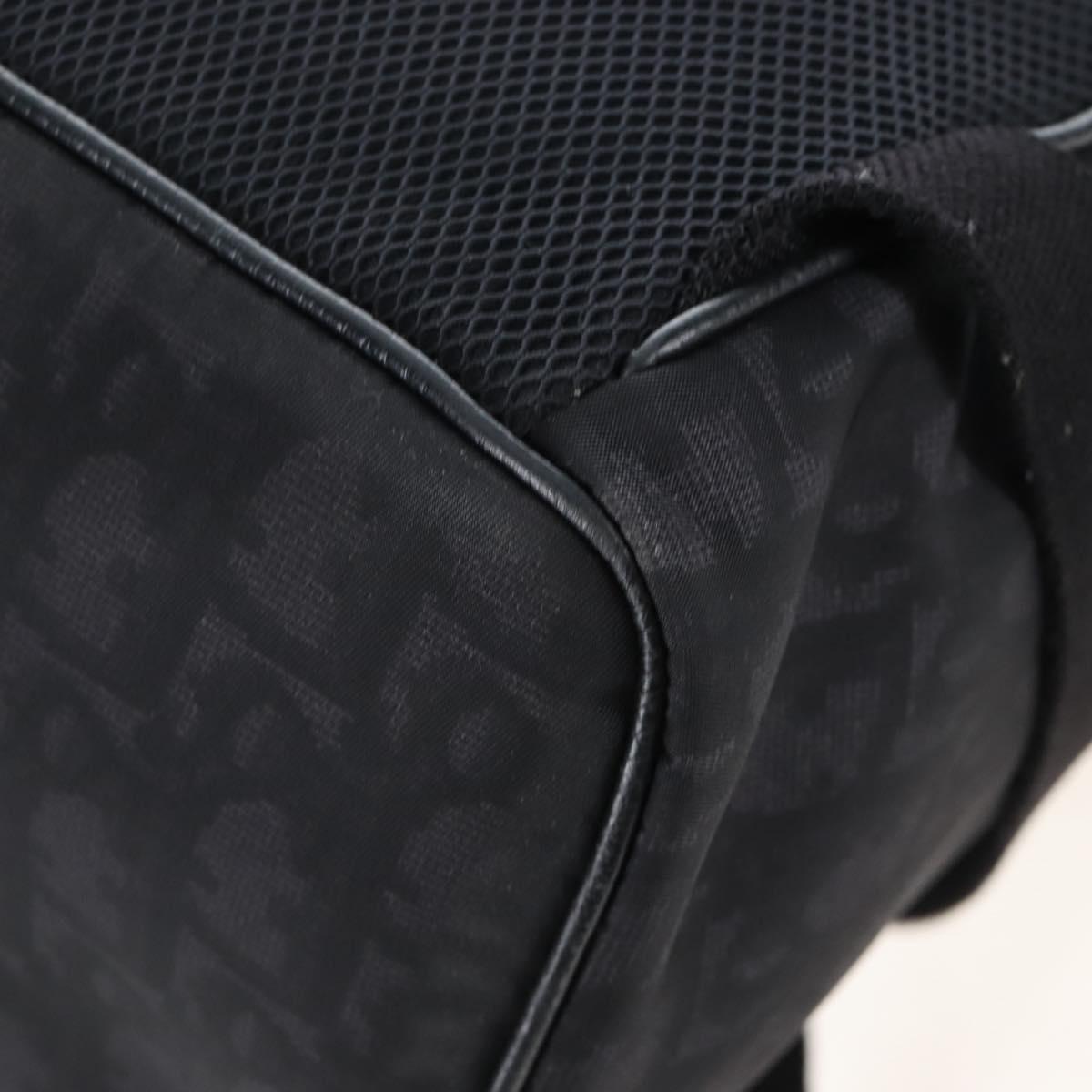 Christian Dior Trotter Motion Oblique Backpack Nylon Black Silver Auth 208828V