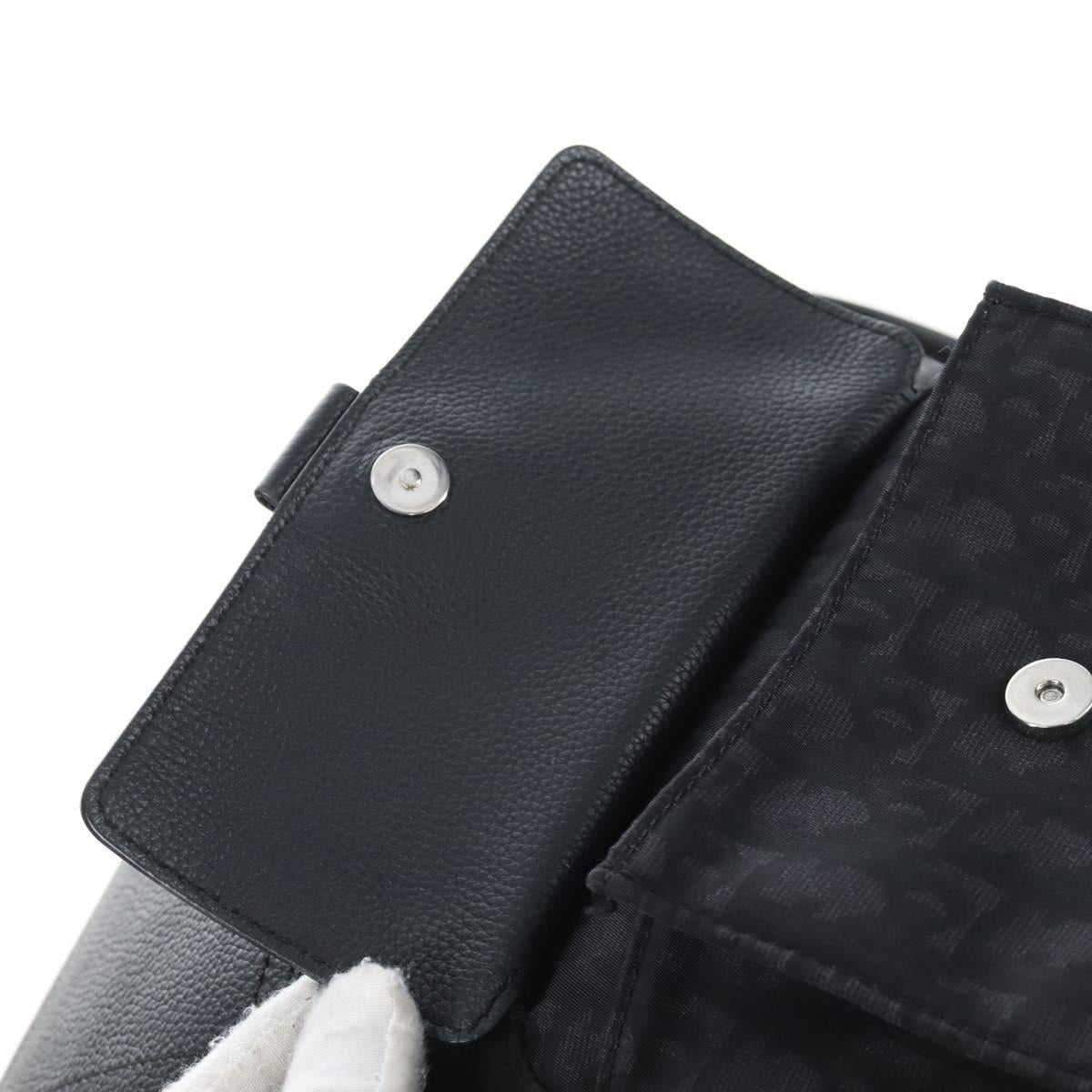 Christian Dior Trotter Motion Oblique Backpack Nylon Black Silver Auth 208828V