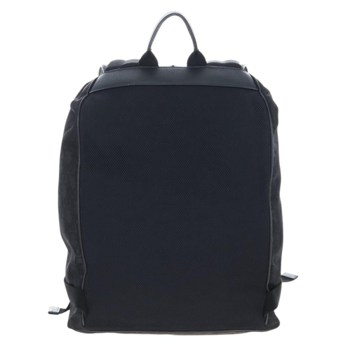 Christian Dior Trotter Motion Oblique Backpack Nylon Black Silver Auth 208828V