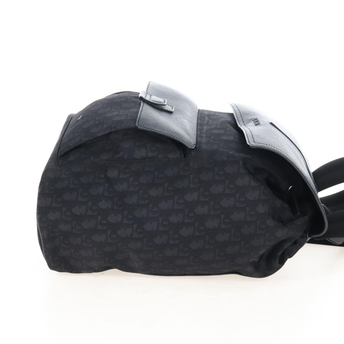 Christian Dior Trotter Motion Oblique Backpack Nylon Black Silver Auth 208828V