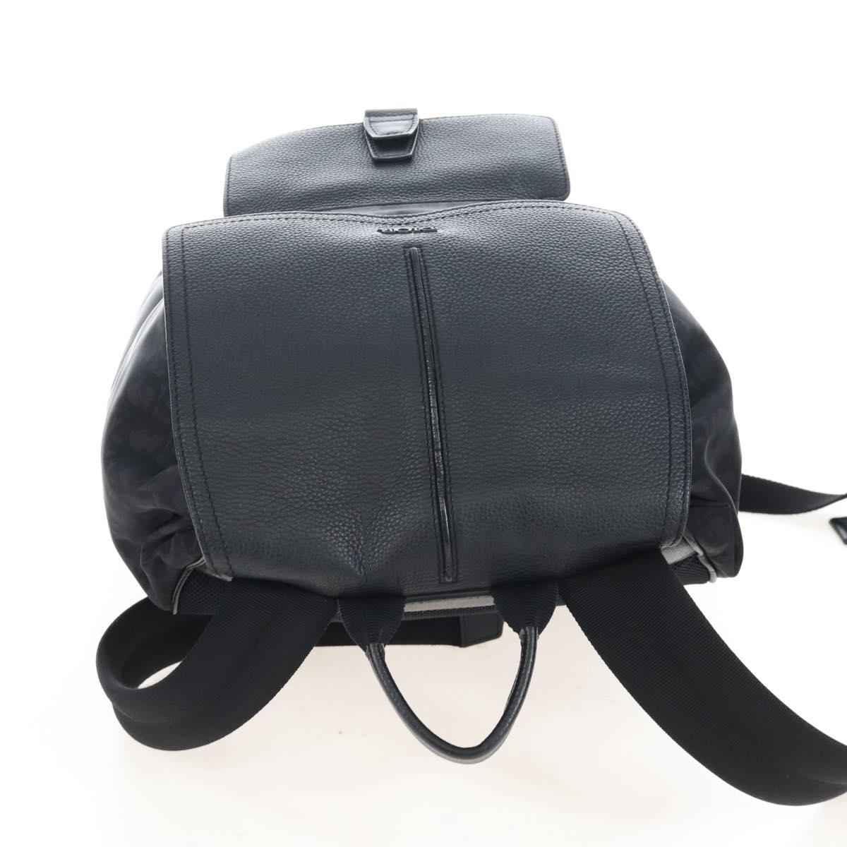 Christian Dior Trotter Motion Oblique Backpack Nylon Black Silver Auth 208828V