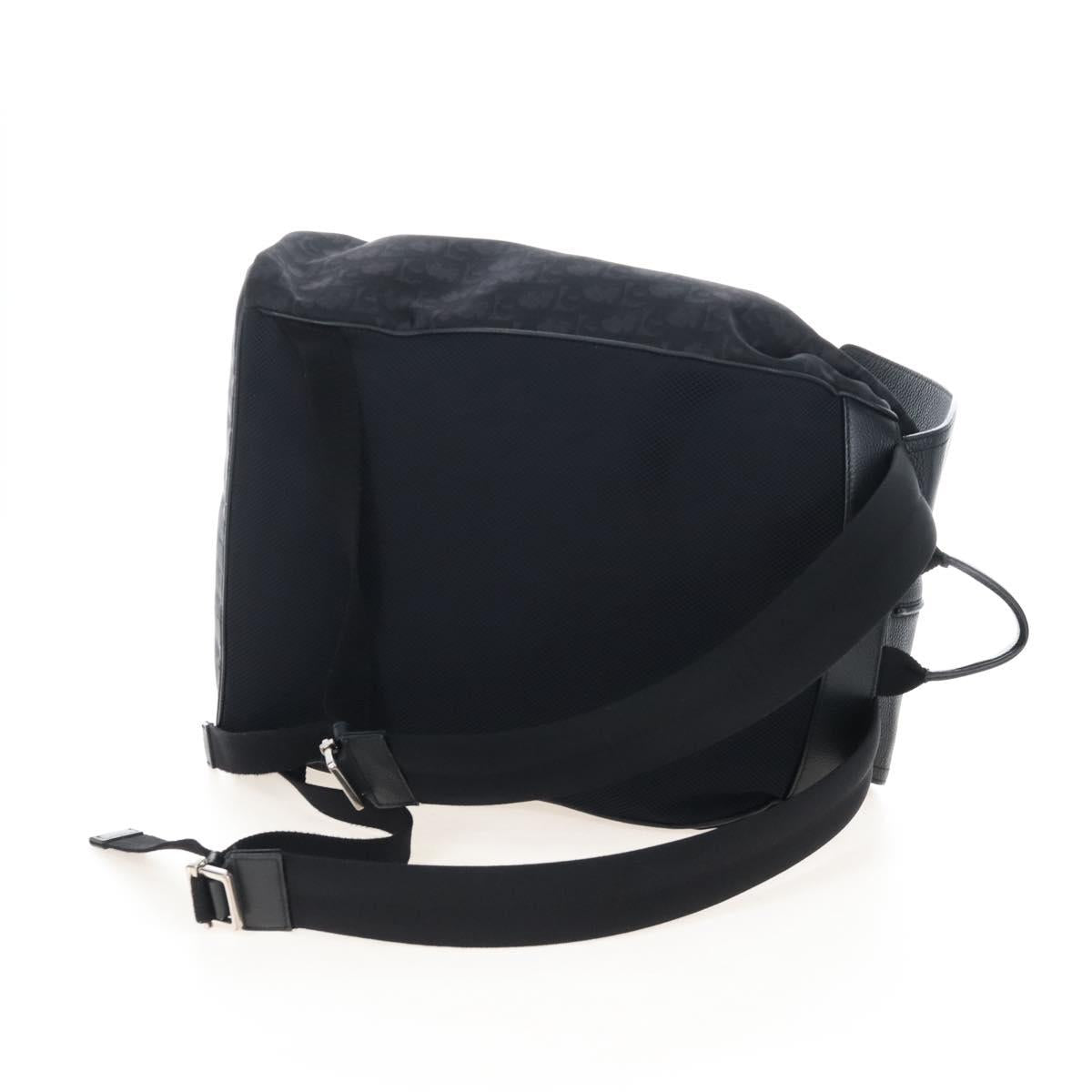 Christian Dior Trotter Motion Oblique Backpack Nylon Black Silver Auth 208828V