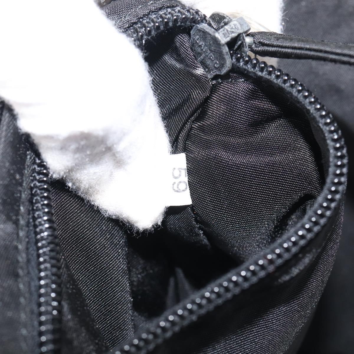 PRADA Hand Bag Nylon 2way Black Silver Auth 208832