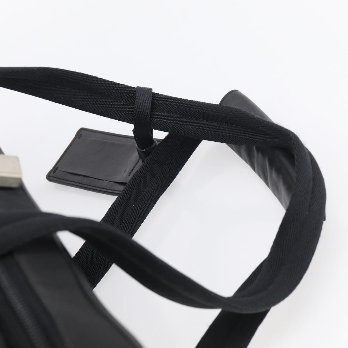 PRADA Hand Bag Nylon 2way Black Silver Auth 208832