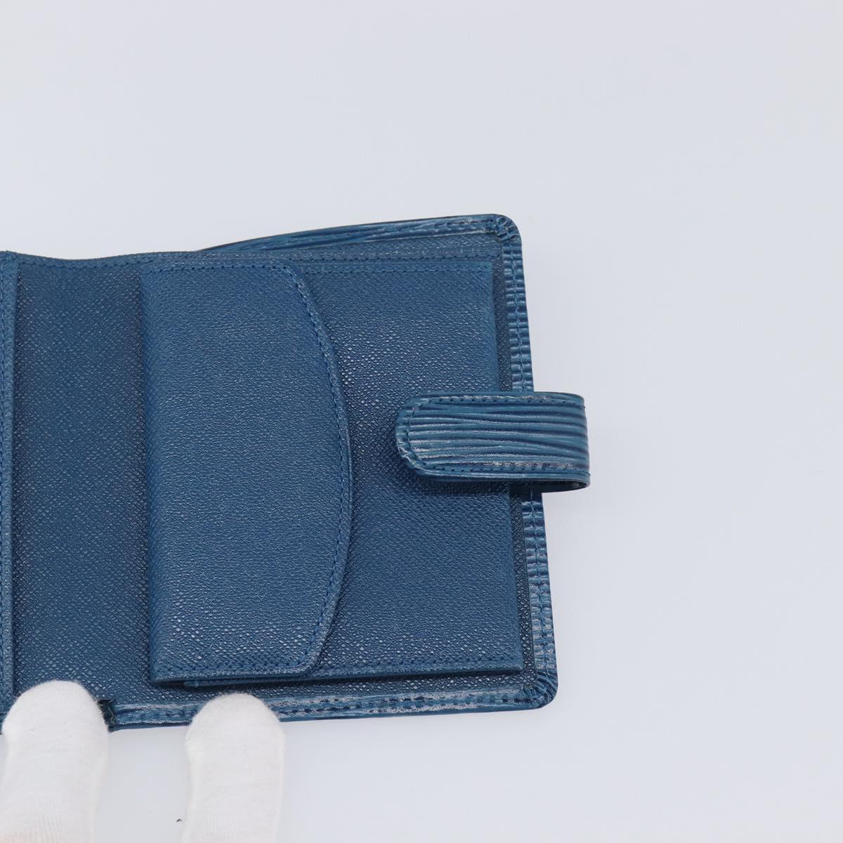 LOUIS VUITTON Epi Porte Billets Compact Wallet Blue M63555 LV Auth 208841A