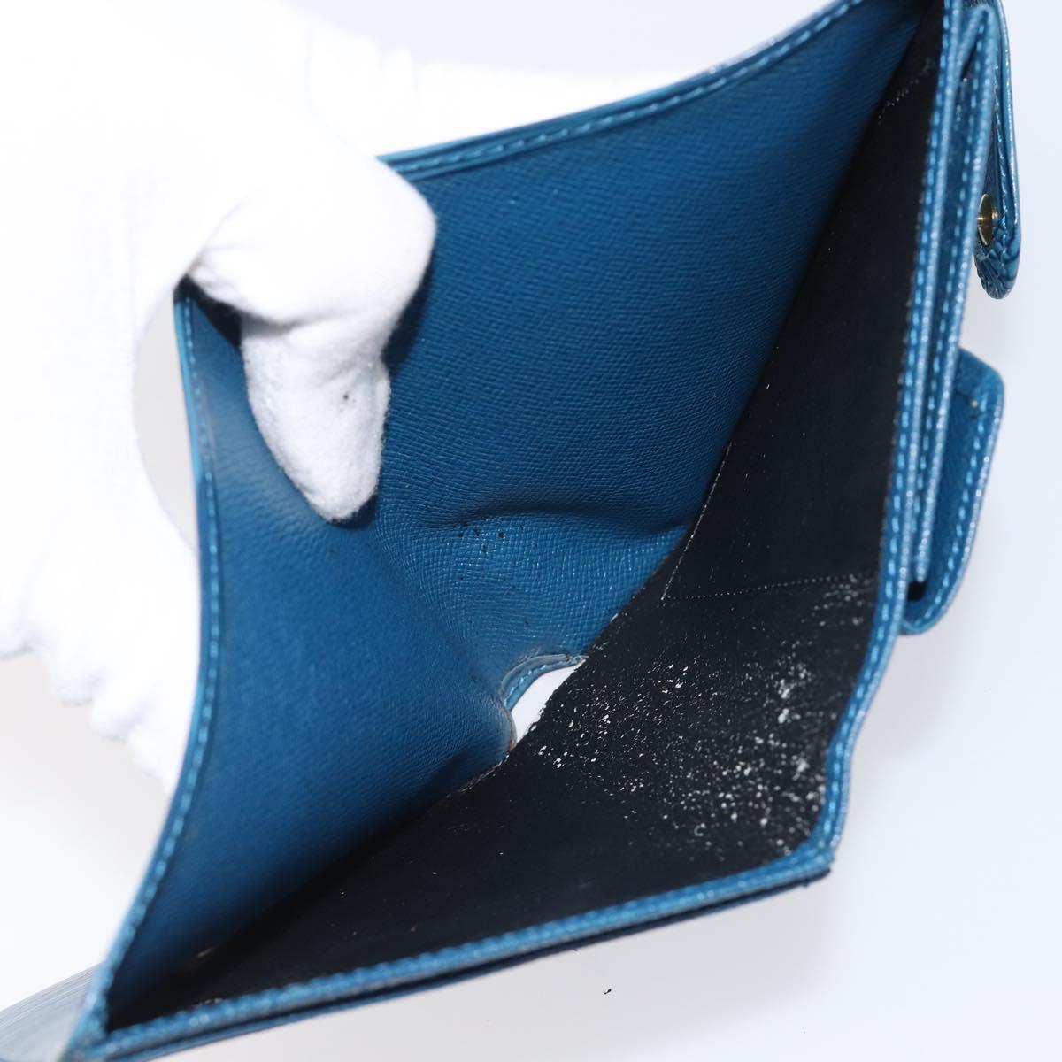 LOUIS VUITTON Epi Porte Billets Compact Wallet Blue M63555 LV Auth 208841A