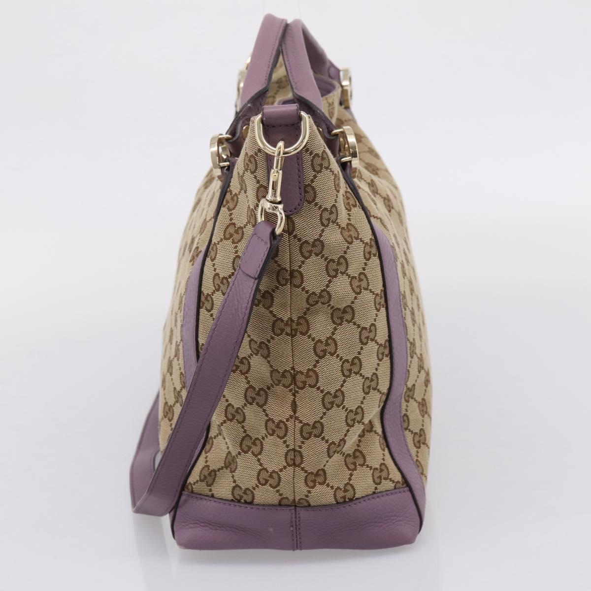 GUCCI GG Canvas GG Twins Shoulder Bag Beige Gold Tone 323675 Auth 208847V