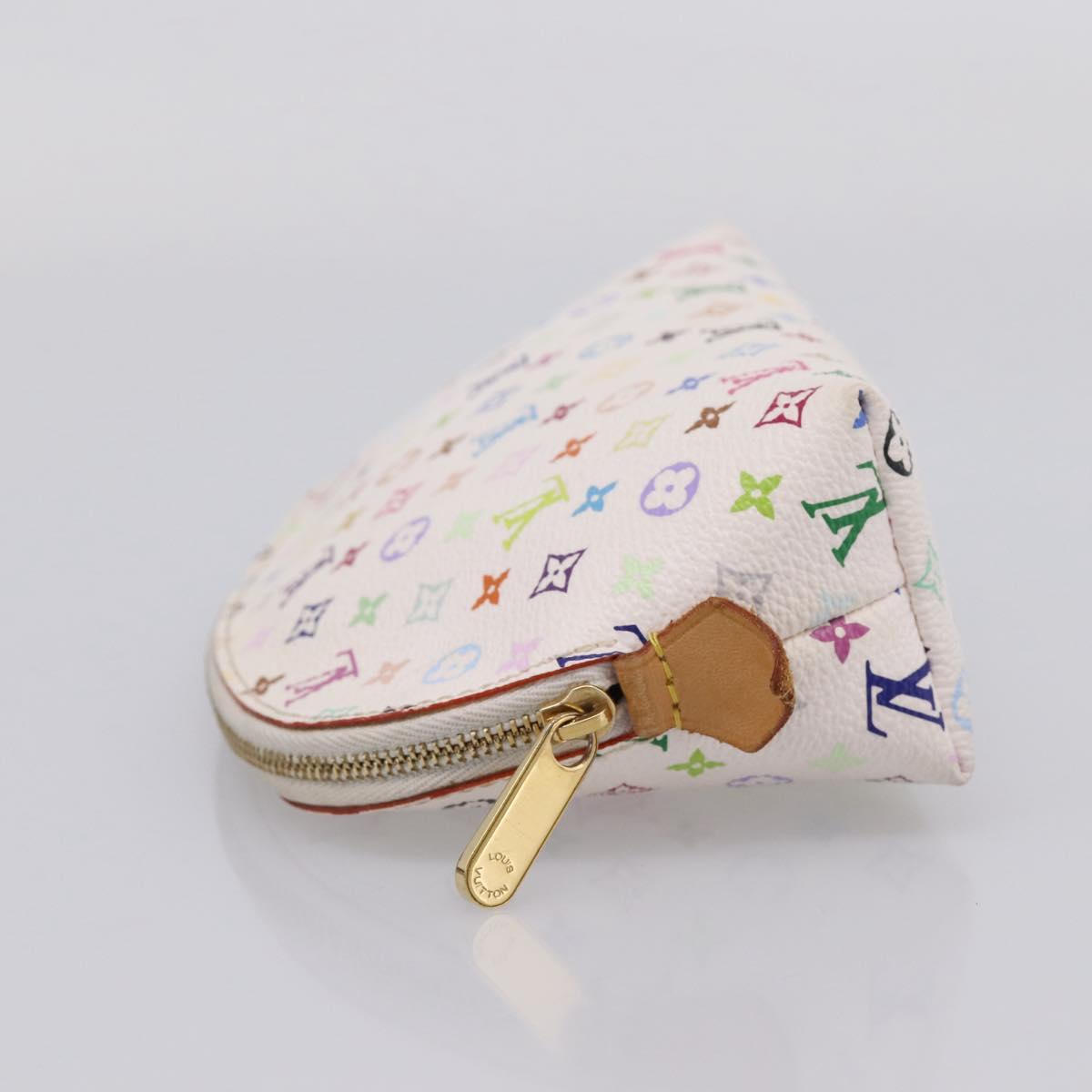 LOUIS VUITTON Monogram Multicolor Pochette Cosmetic PM White M47354 Auth 208855A