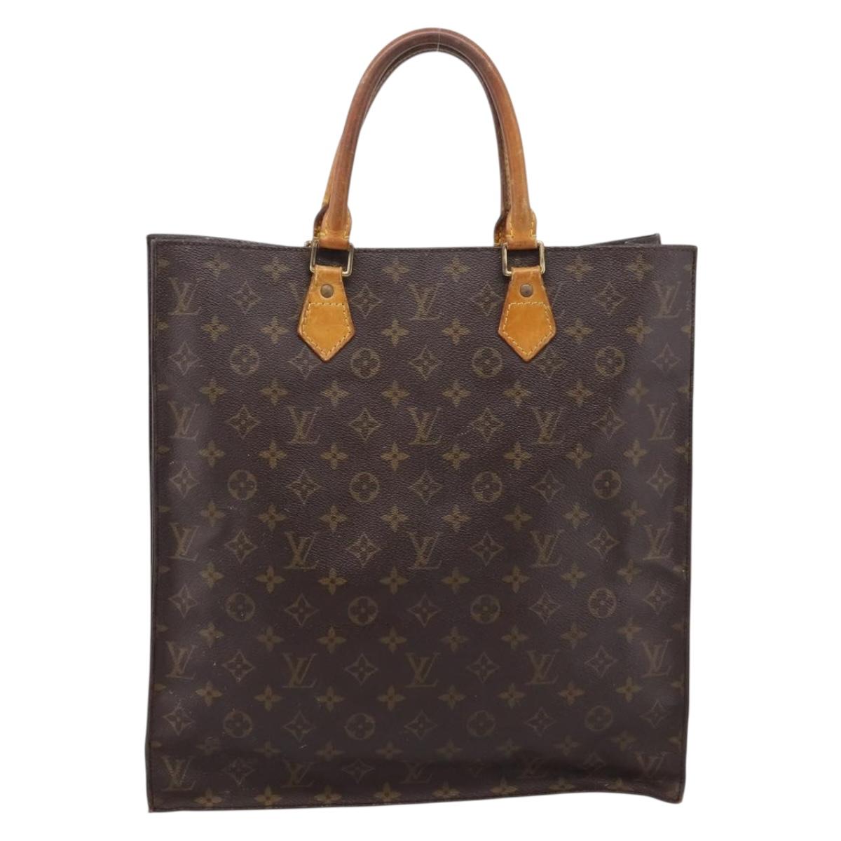 LOUIS VUITTON Monogram Sac Plat Hand Bag M51140 LV Auth 208856