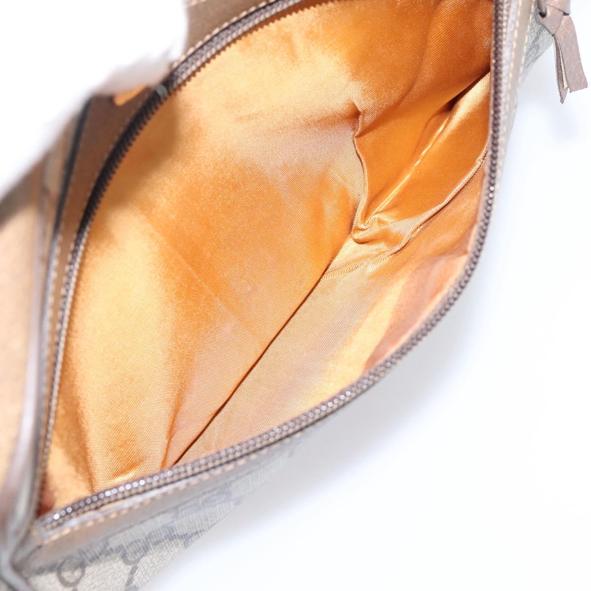 GUCCI GG Supreme Web Sherry Line Shoulder Bag PVC Beige 111 02 004 Auth 208869