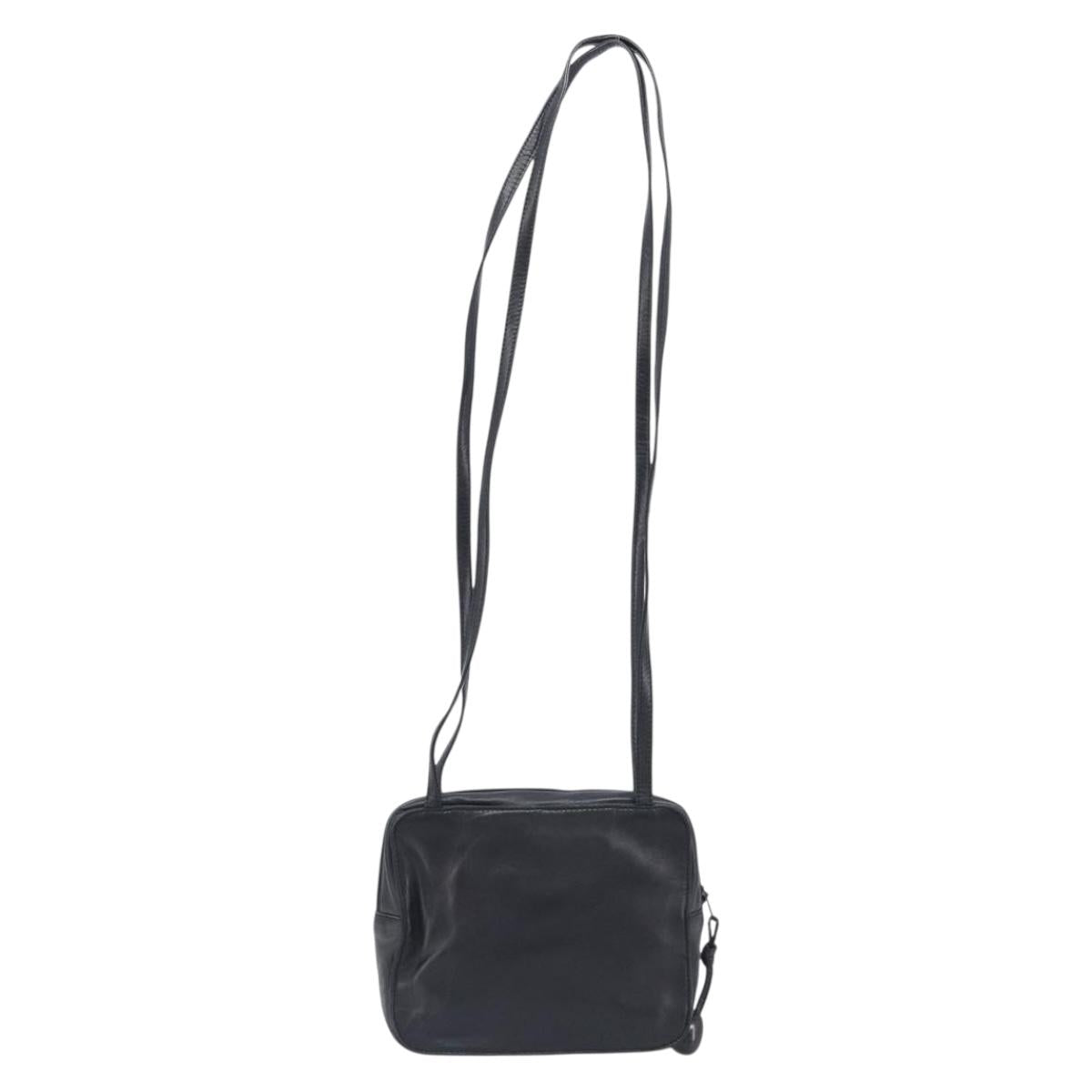LOEWE Shoulder Bag Leather Black Auth 208871