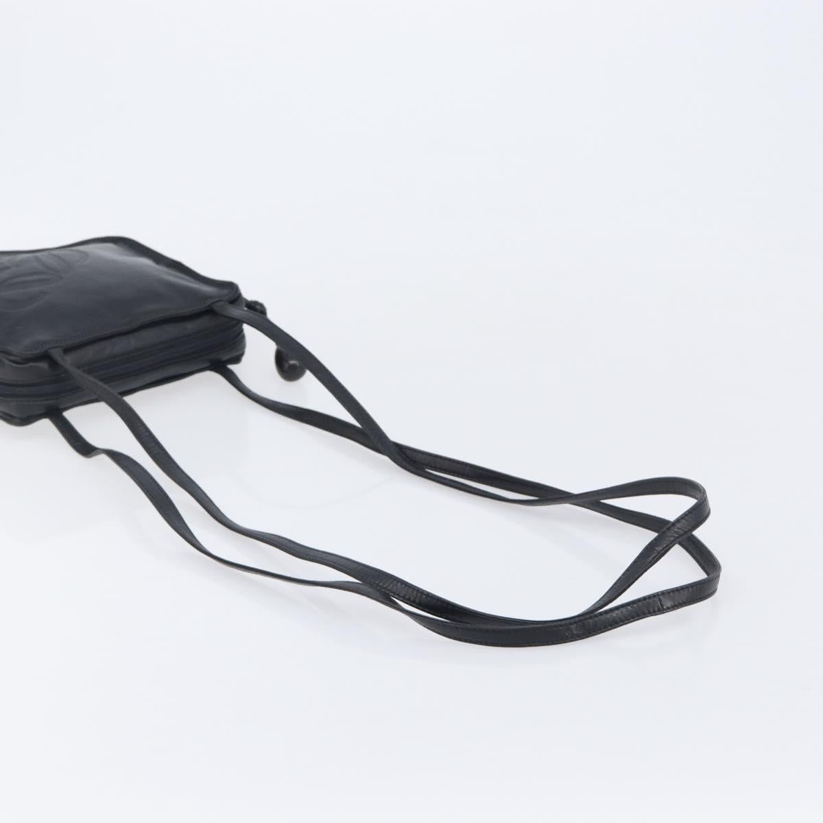 LOEWE Shoulder Bag Leather Black Auth 208871
