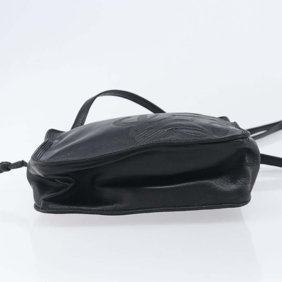 LOEWE Shoulder Bag Leather Black Auth 208871