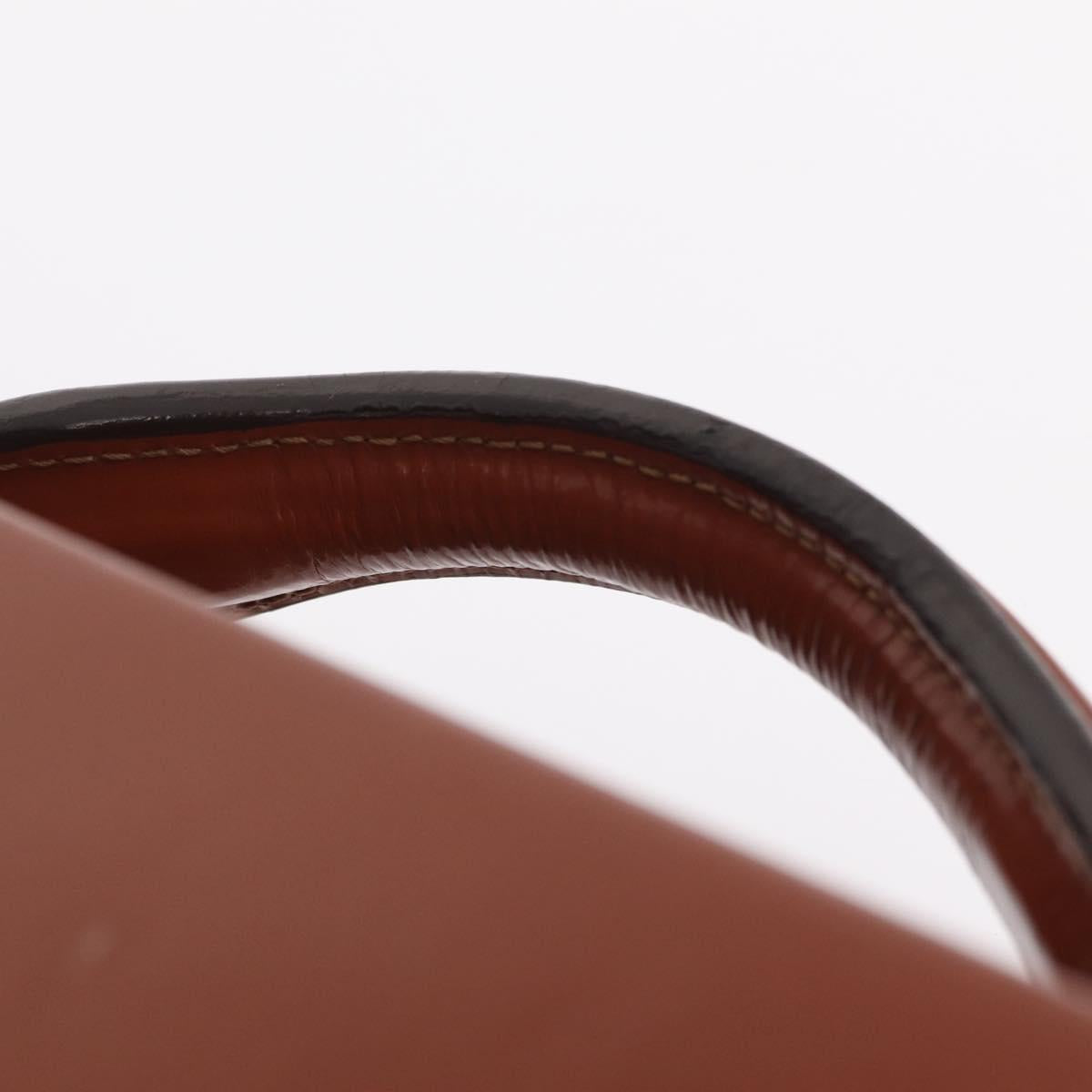 LOEWE Trunk Leather Brown Gold Tone Auth 208877A