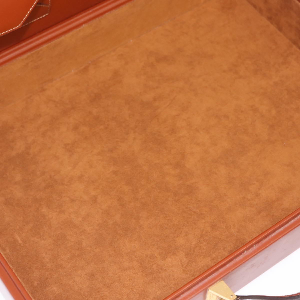 LOEWE Trunk Leather Brown Gold Tone Auth 208877A