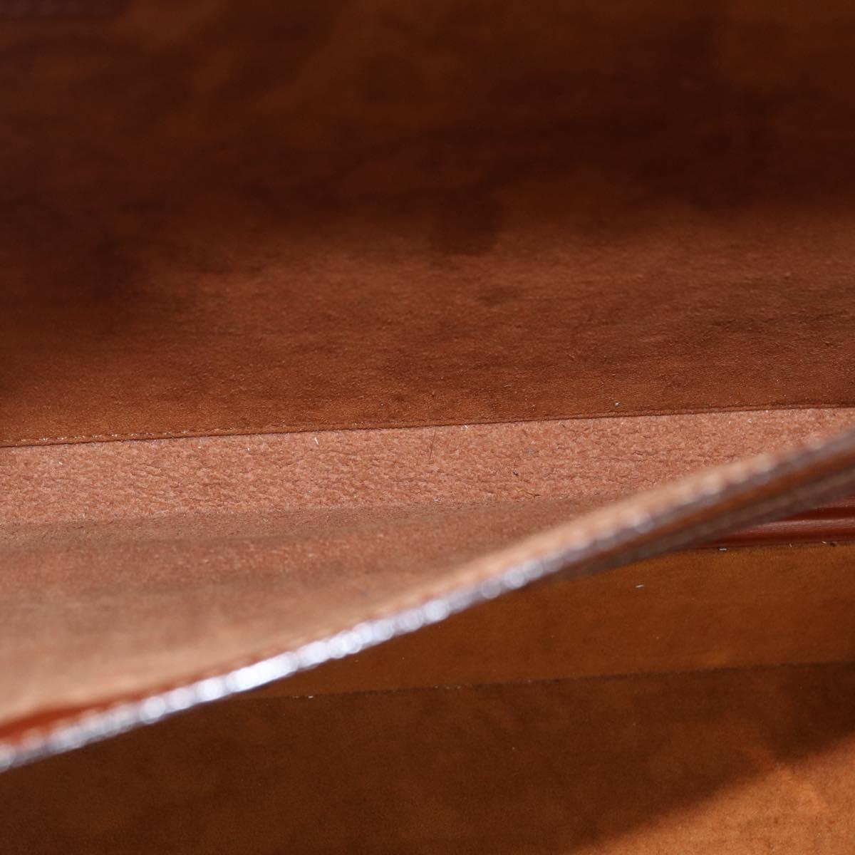 LOEWE Trunk Leather Brown Gold Tone Auth 208877A