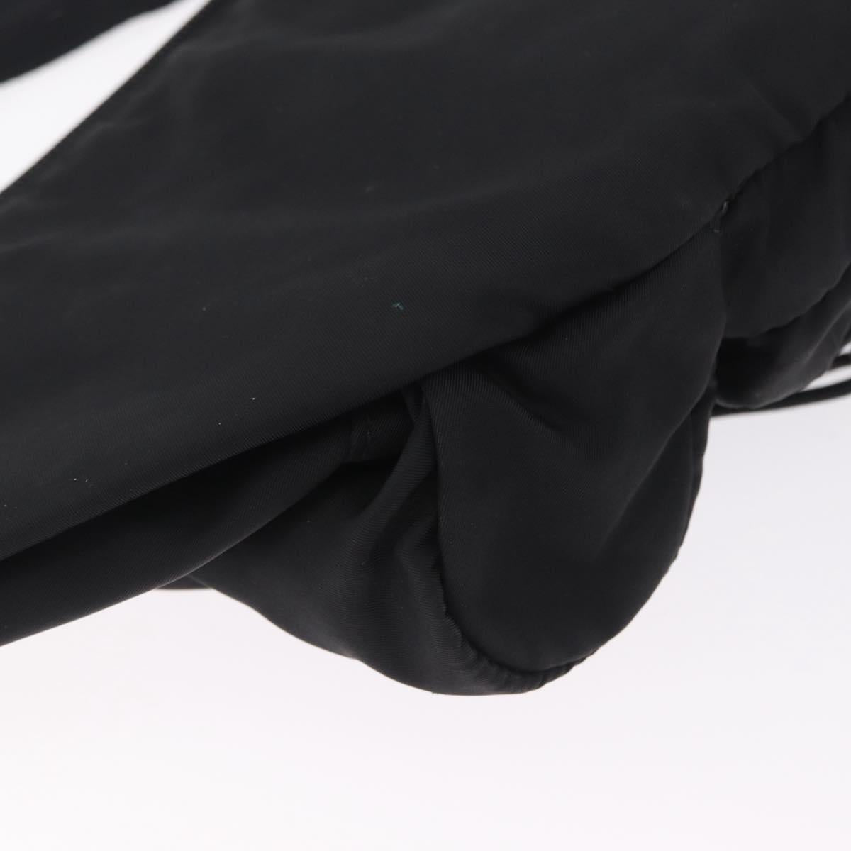 PRADA Waist Bag Nylon Black Silver Auth 208897