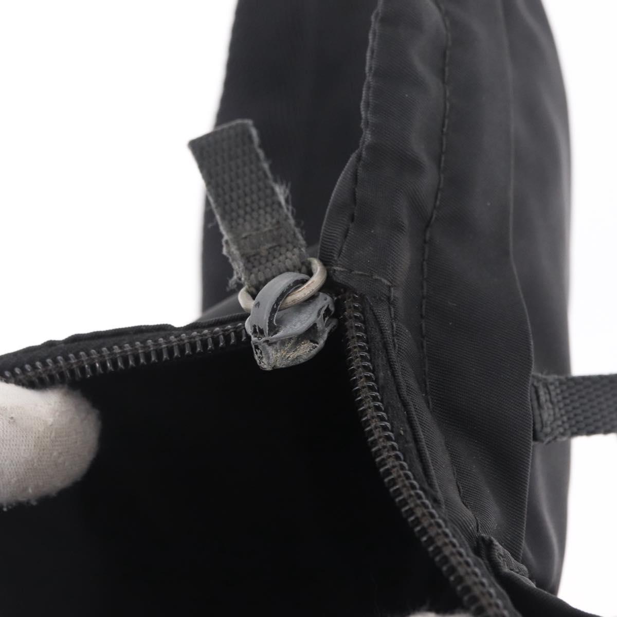 PRADA Waist Bag Nylon Black Silver Auth 208897