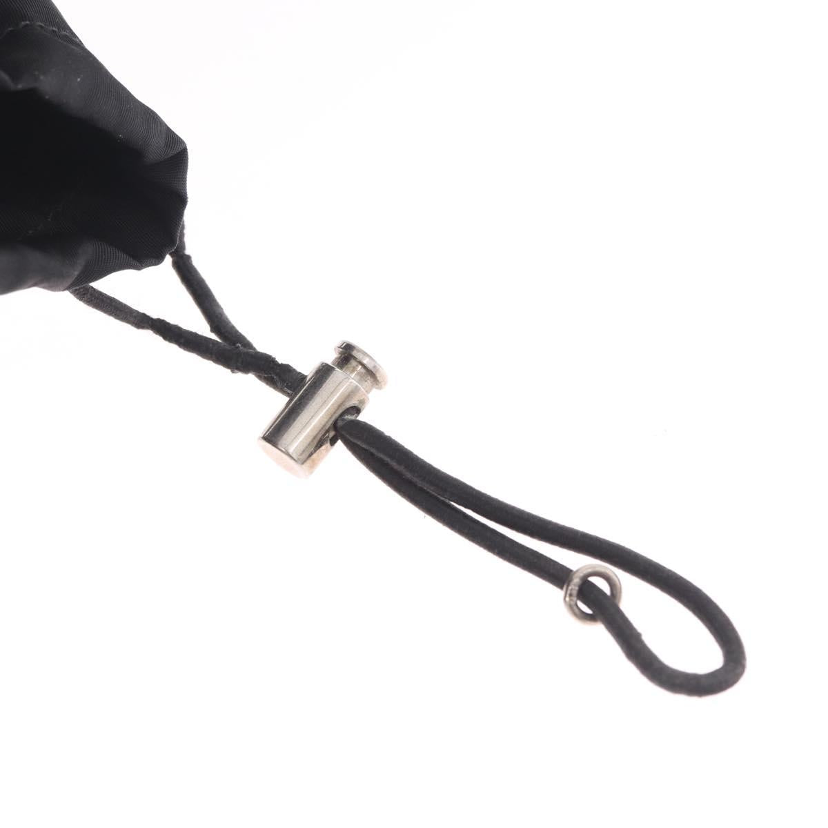PRADA Waist Bag Nylon Black Silver Auth 208897