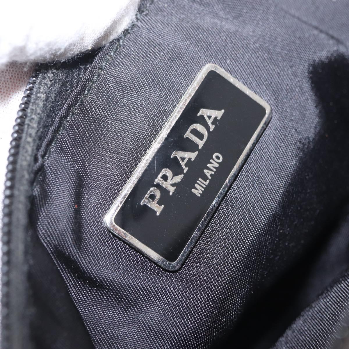PRADA Waist Bag Nylon Black Silver Auth 208897