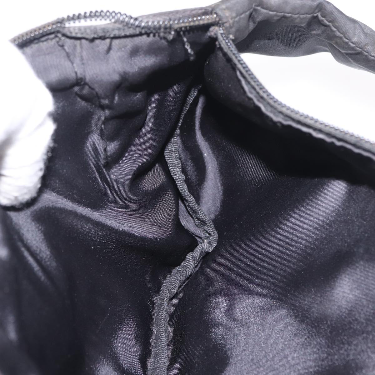 PRADA Waist Bag Nylon Black Silver Auth 208897