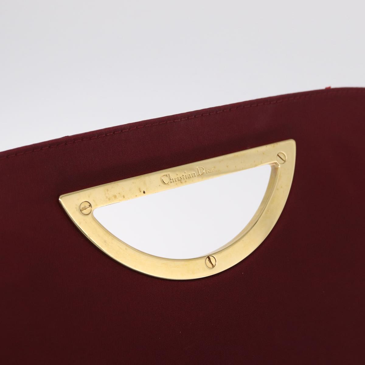 Christian Dior Trotter Canvas Shoulder Bag Patent Red Gold Auth 208932