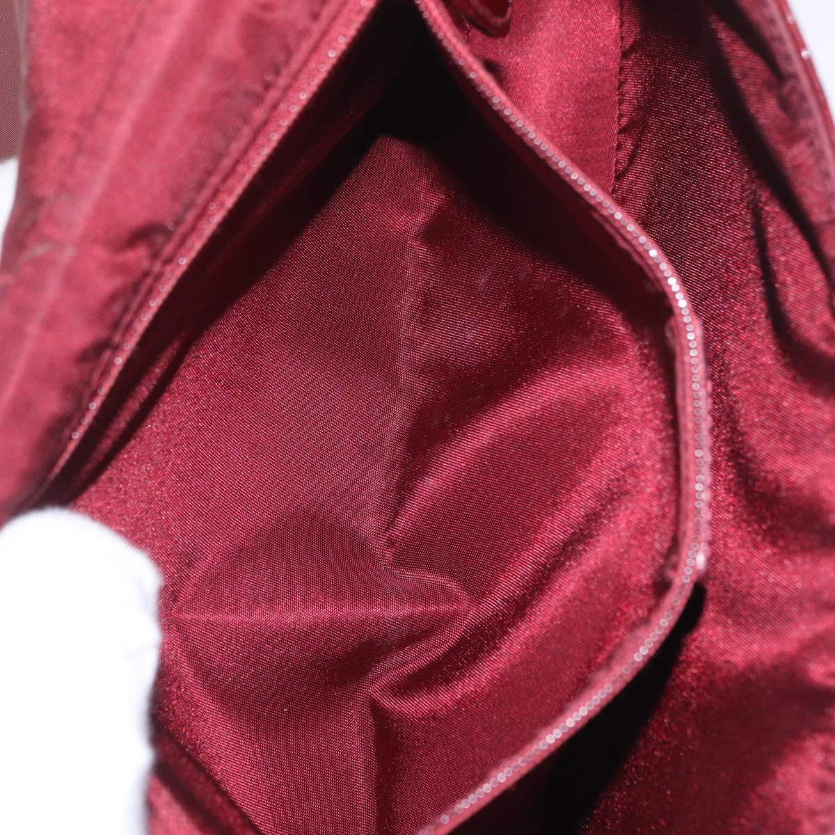 Christian Dior Trotter Canvas Shoulder Bag Patent Red Gold Auth 208932