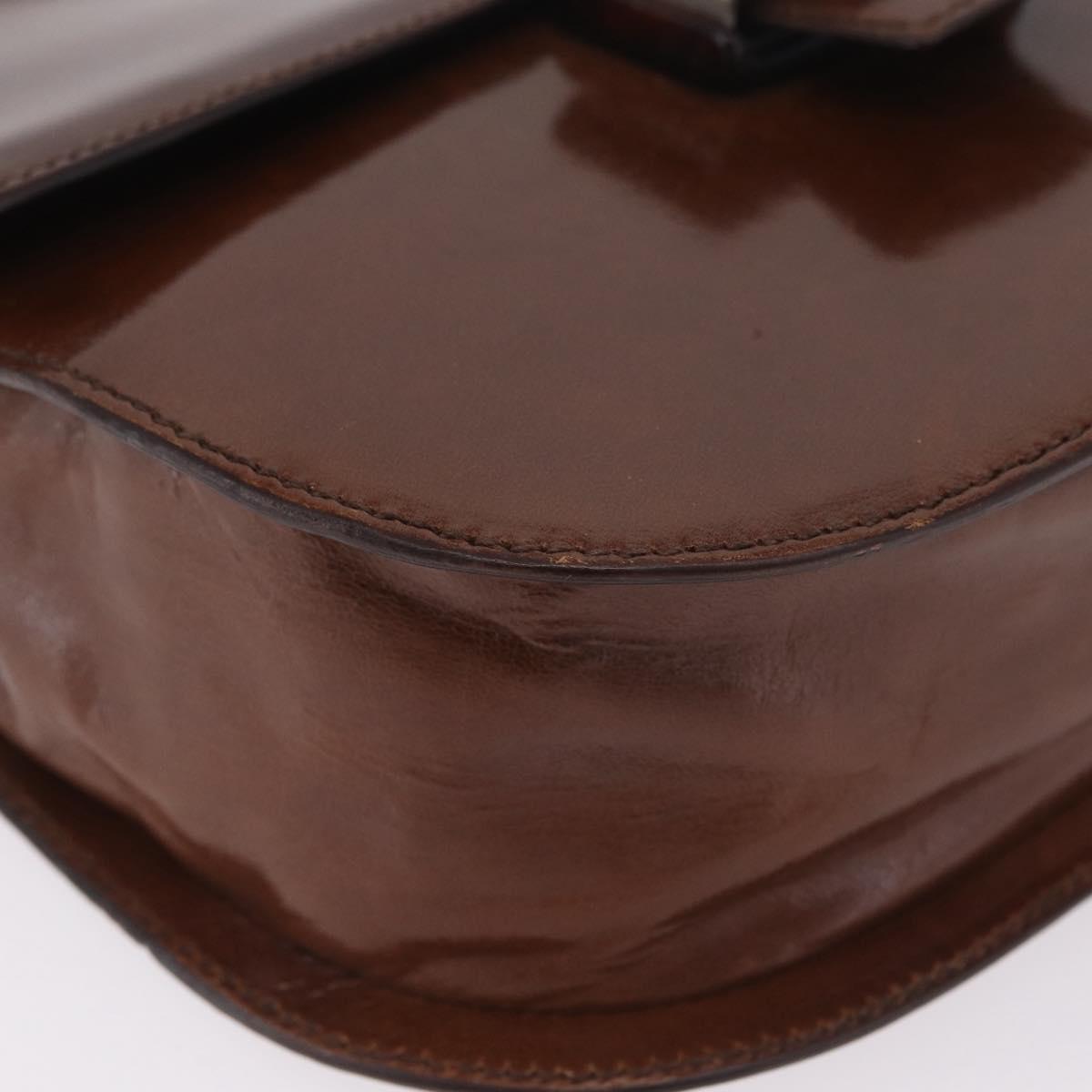 PRADA Hand Bag Leather Brown Auth 208933