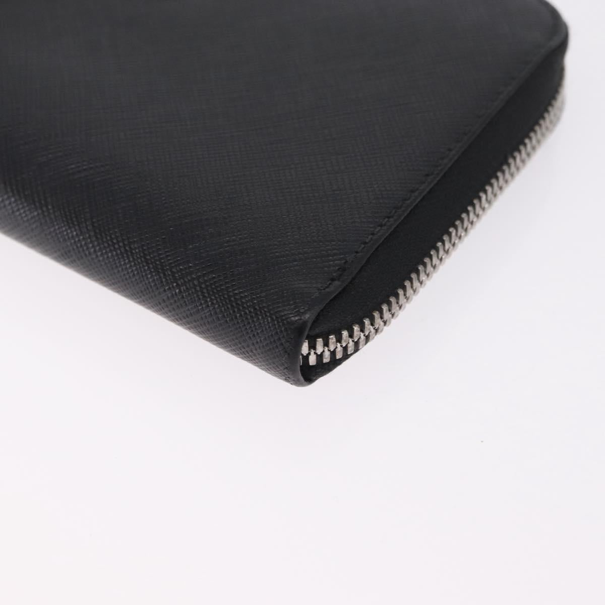 Salvatore Ferragamo Gancini Long Wallet Leather Black Silver Auth 208953V