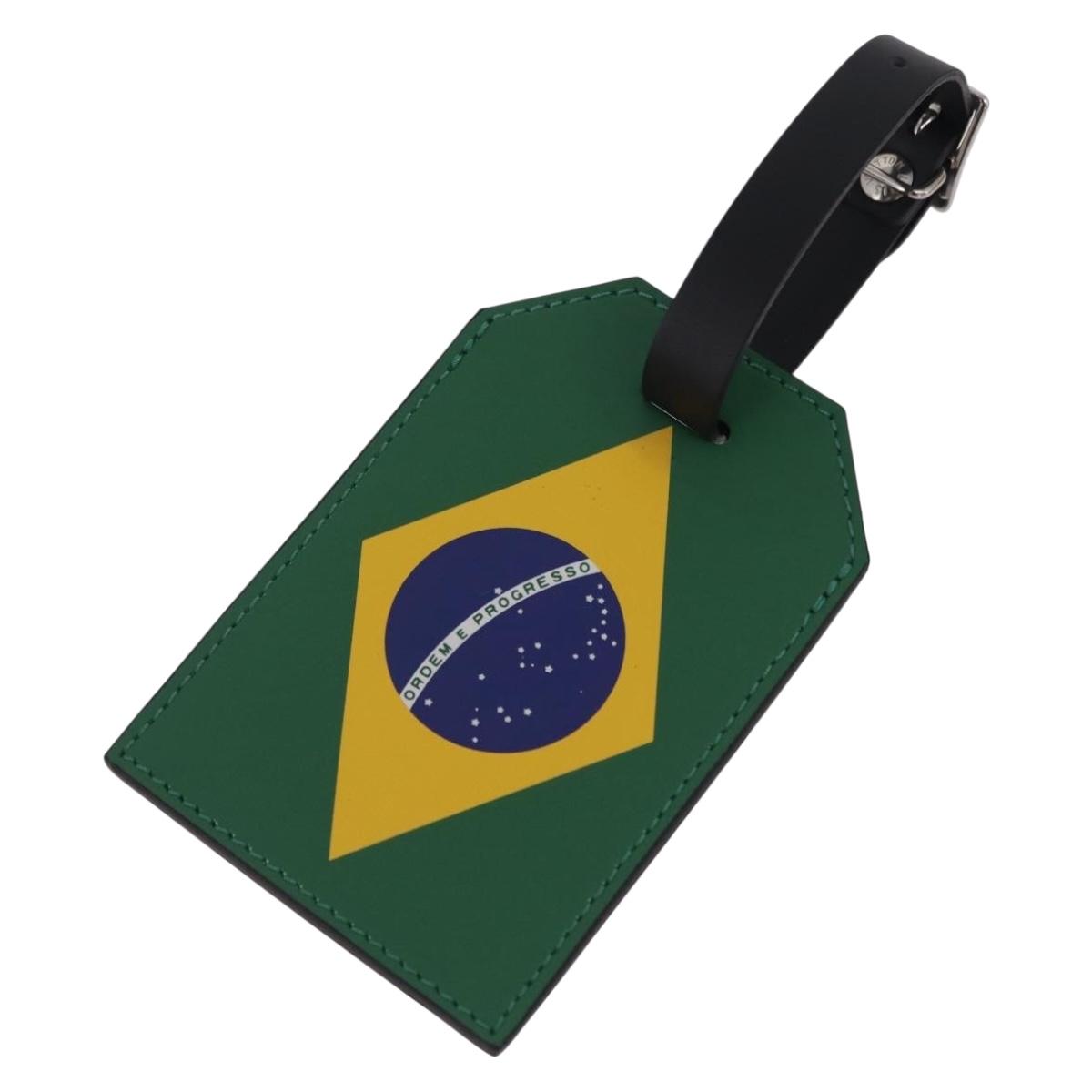 LOUIS VUITTON Epi Name Tag Brazil World Cup Limited Edition Blue LV Auth 209027M