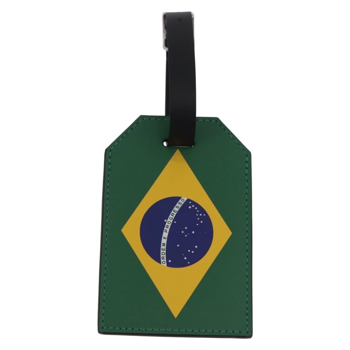 LOUIS VUITTON Epi Name Tag Brazil World Cup Limited Edition Blue LV Auth 209027M