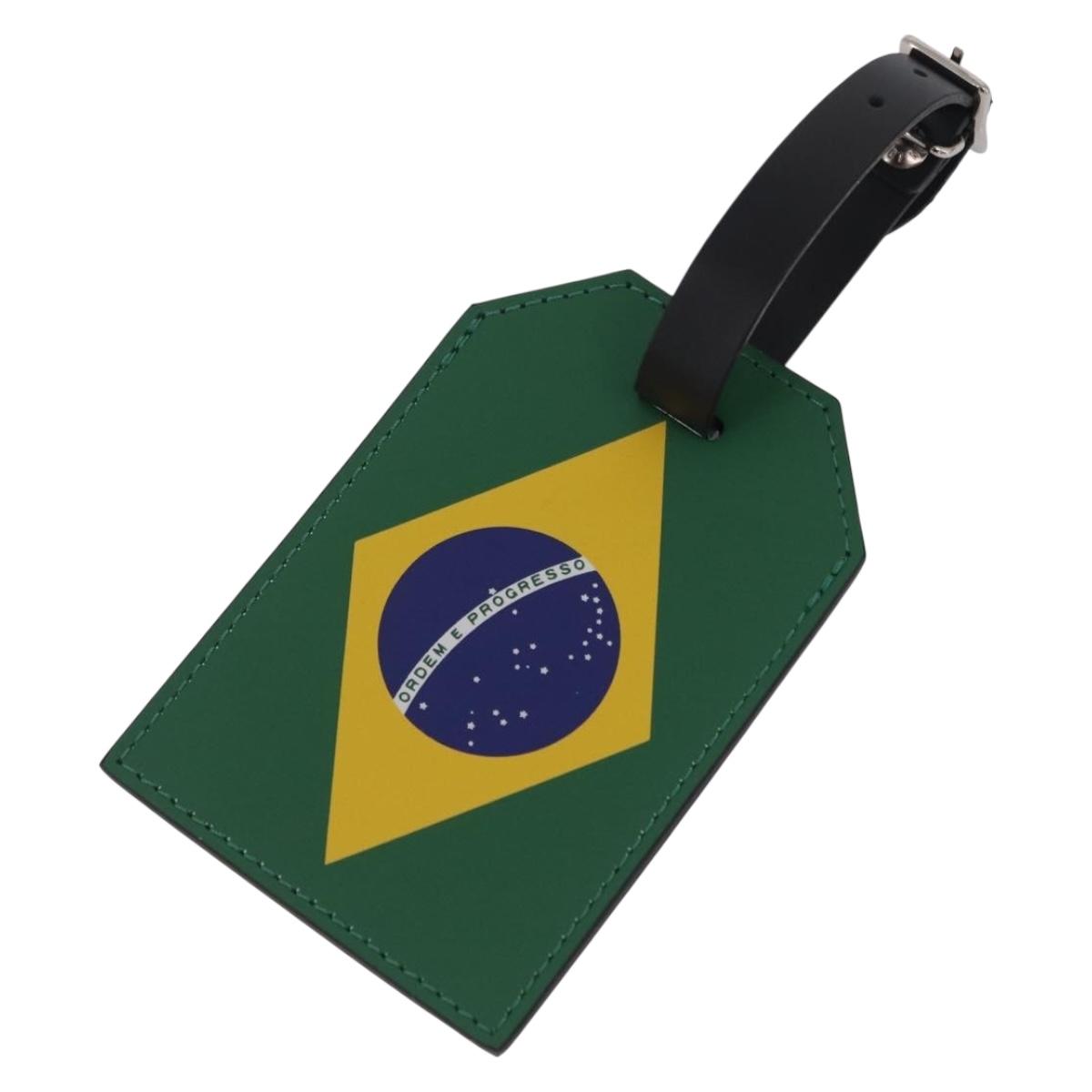 LOUIS VUITTON Epi Name Tag Brazil World Cup Limited Edition Blue LV Auth 209028M