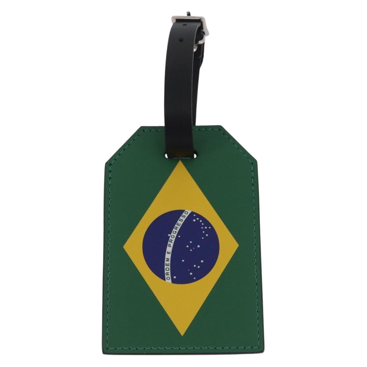 LOUIS VUITTON Epi Name Tag Brazil World Cup Limited Edition Blue LV Auth 209028M