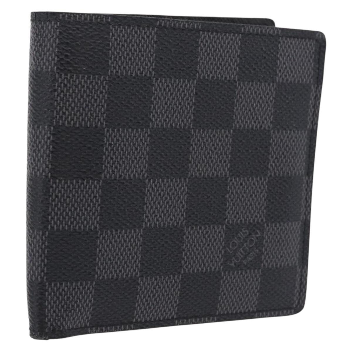 LOUIS VUITTON Damier Graphite PortefeuilleMarco Wallet N62664 LV Auth 209033