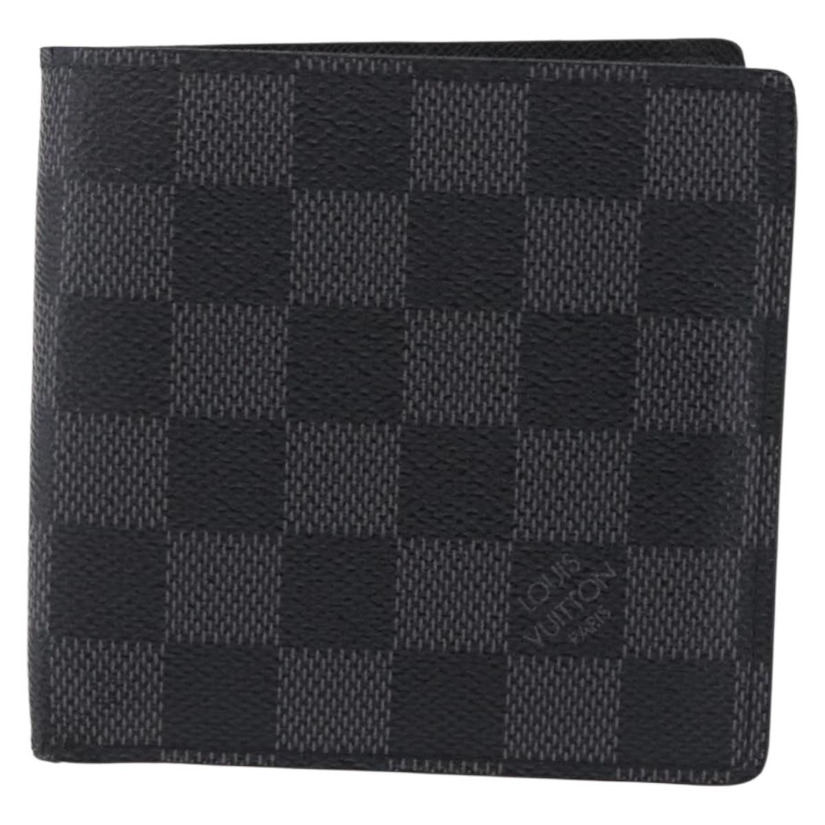 LOUIS VUITTON Damier Graphite PortefeuilleMarco Wallet N62664 LV Auth 209033