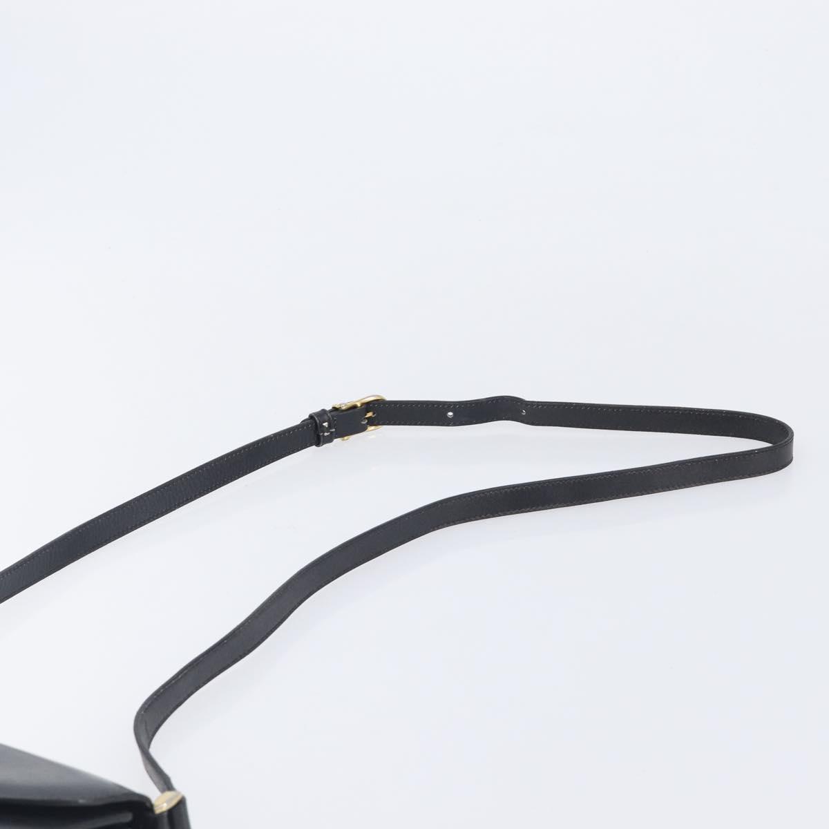 CELINE Shoulder Bag Leather Black Gold Auth 209039